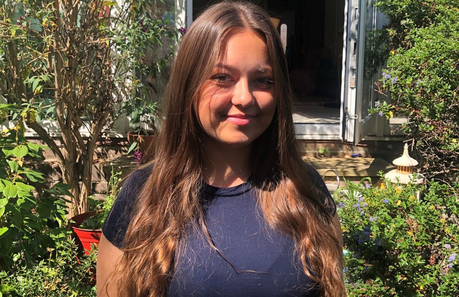 Portrait Photo of Eleanor Davis at home after A-level Results Day