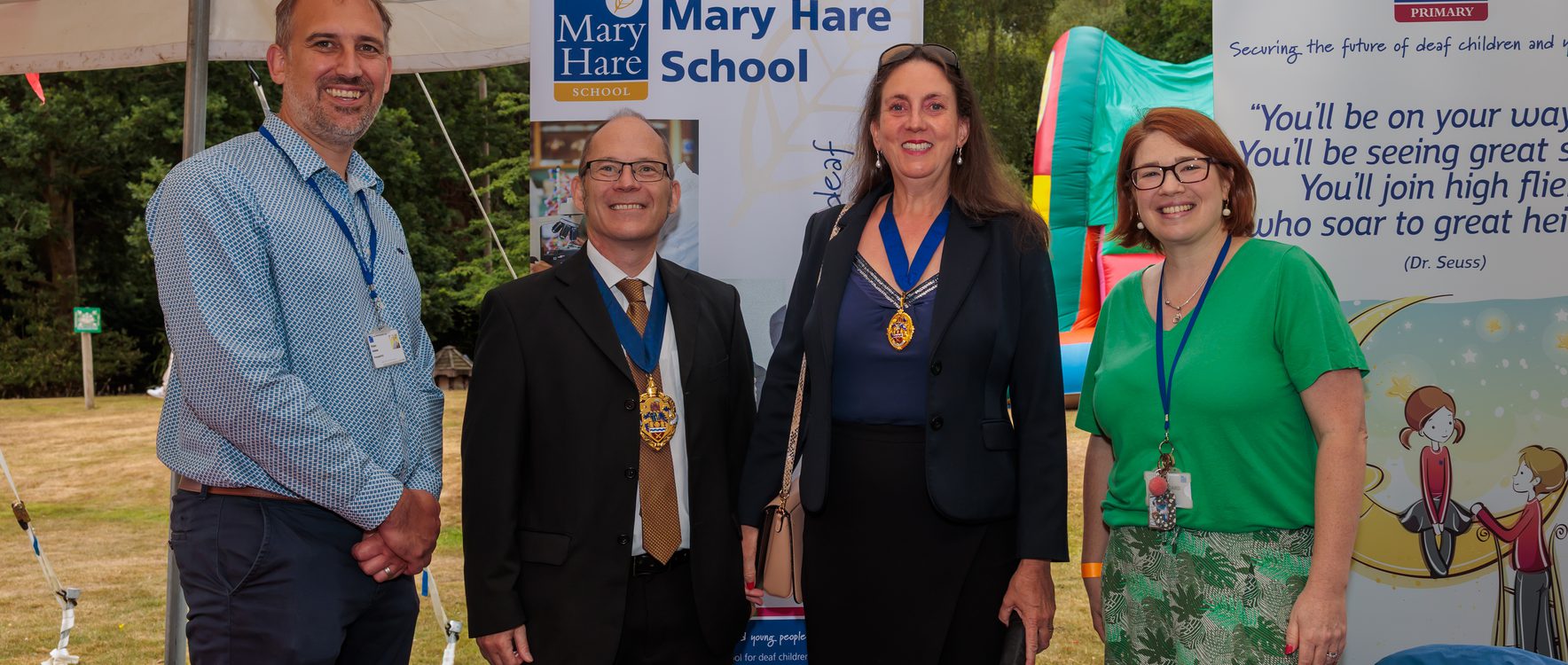 The Mayor and Mayoress of Newbury, were our special guests for the inaugural Family Fun Day Event.
Photo is of Robin Askew, Mayor and Mayoress of Newbury, Katherine Clements