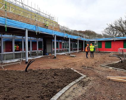 A construction site of the new school