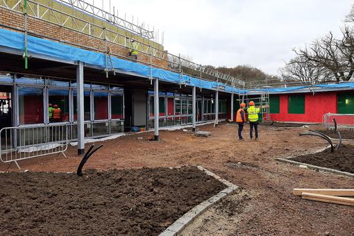 A construction site of the new school