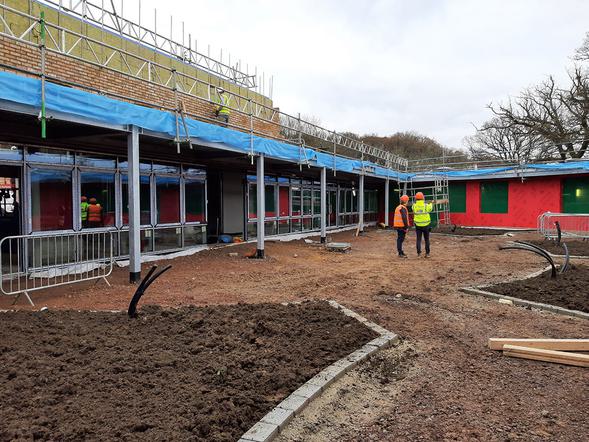 A construction site of the new school